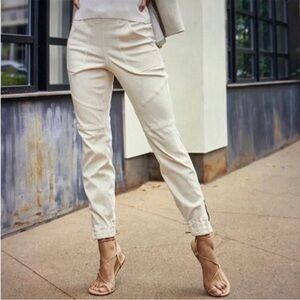 Spanx Twill Cargo Jogger Pants in Parchment Zippers Size Large